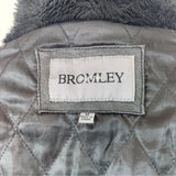 Bromley collection Black Faux Leather Fleece Collar Zip Up Womens Jacket Sz M