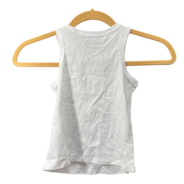 AC/DC Kids White Cotton Graphic Tank Top With Lightning Bolt Print Size S (6-6X)