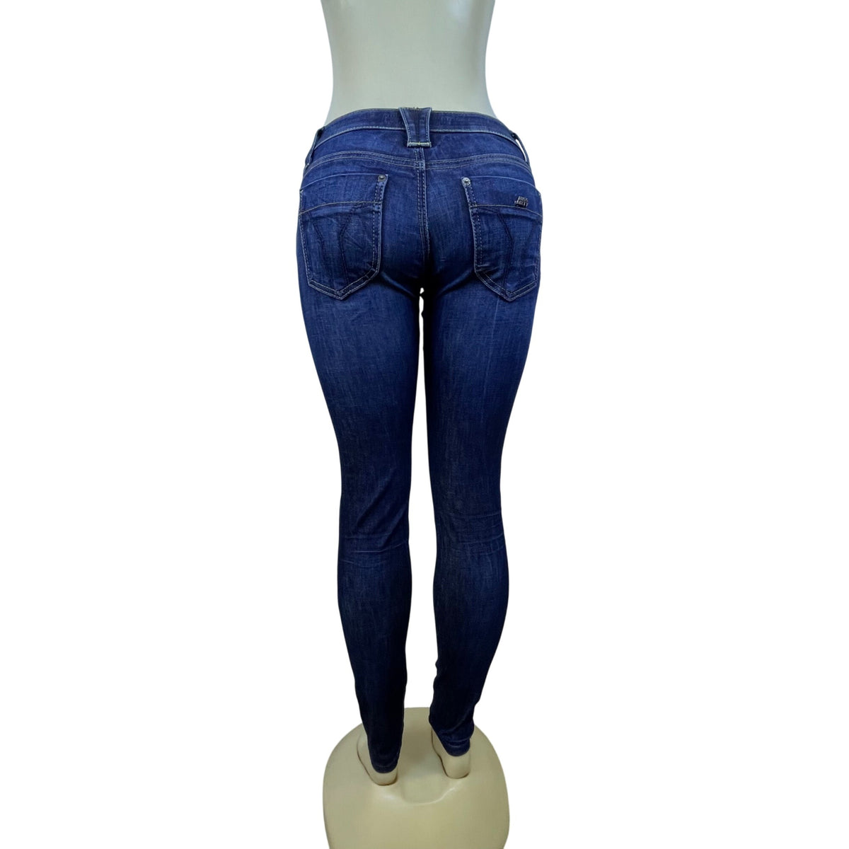 Miss Sixty Dark Wash Cotton/Elastane Skinny Jeans Trendy Zip Accents Sz 28