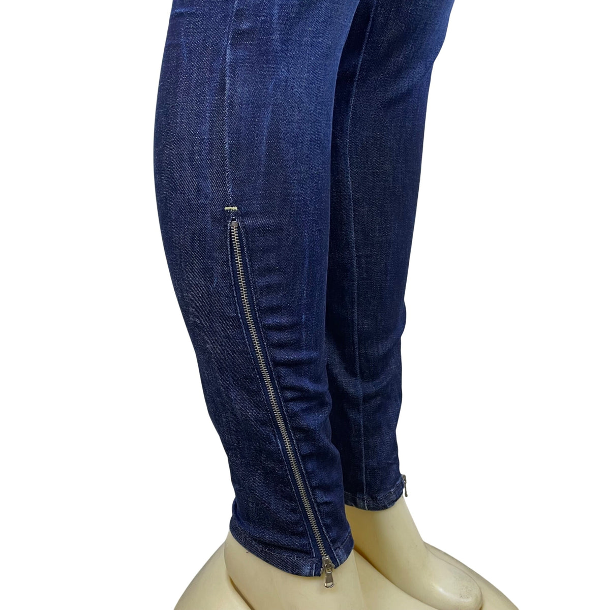 Miss Sixty Dark Wash Cotton/Elastane Skinny Jeans Trendy Zip Accents Sz 28