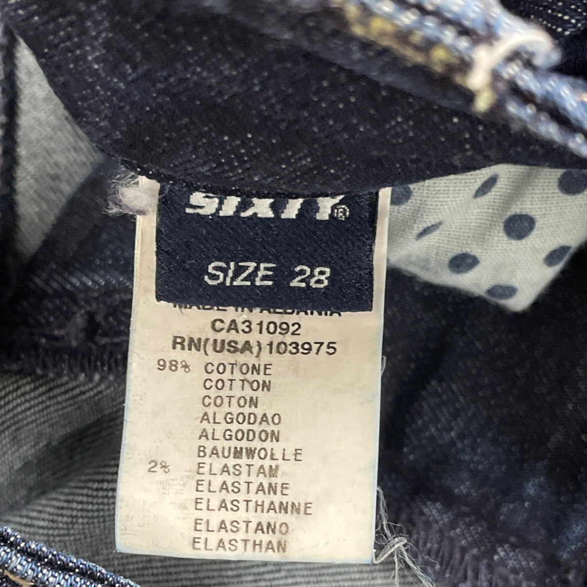 Miss Sixty Dark Wash Cotton/Elastane Skinny Jeans Trendy Zip Accents Sz 28