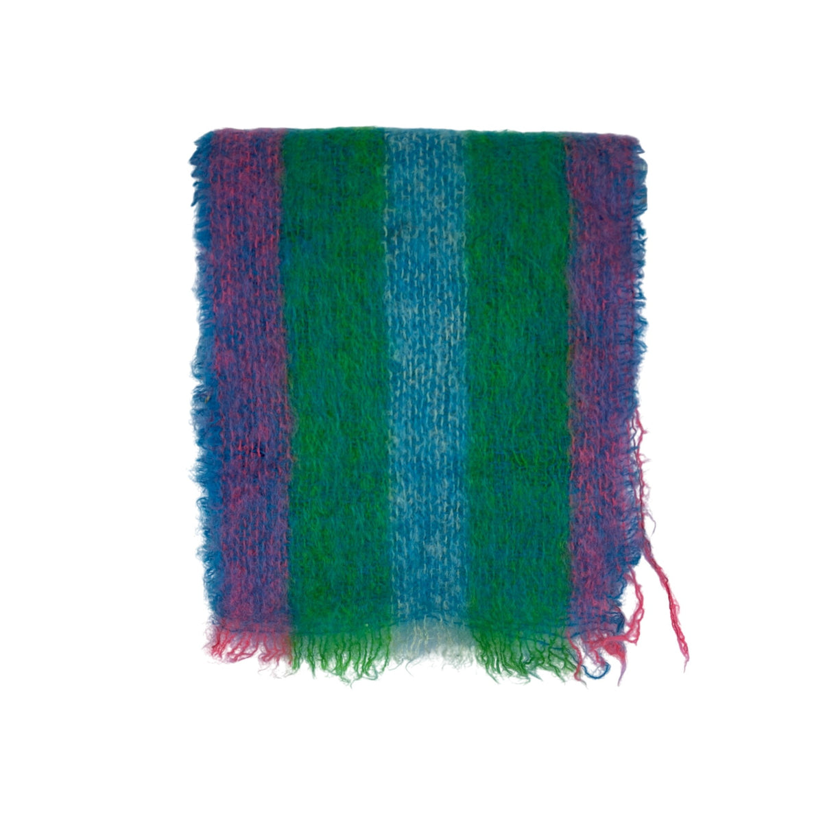 Woodward & Lothrop Unisex Multicolor Mohair/ Nylon Striped Scarf Made In Scotland