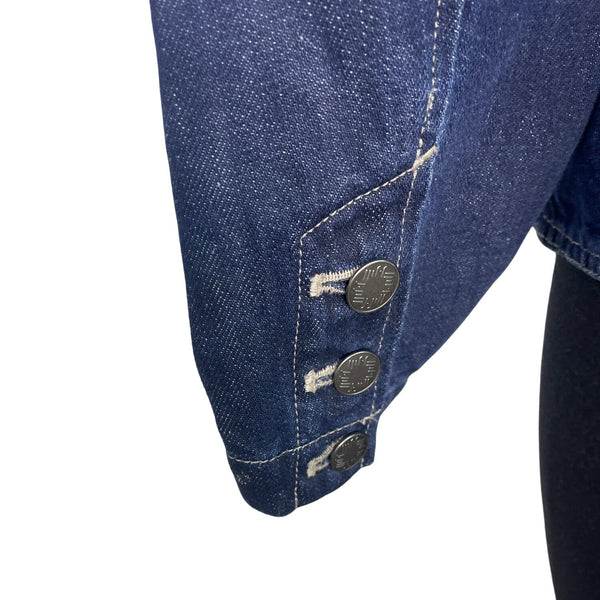 J. Jill Womens Dark Denim Blazer Jacket 3-Button Front Szize 16