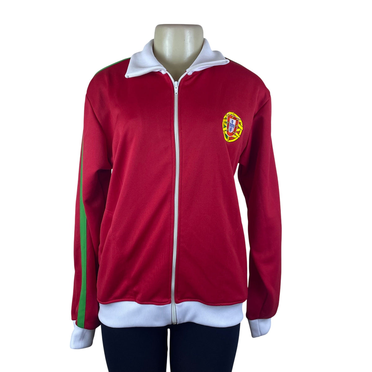 Portugal Women’s Red Track Jacket Full Zip With White & Green Trim Sz 2 - New