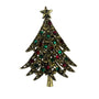 Hollycraft Women’s Gold Tone Christmas Tree Rhinestone Brooch Pin