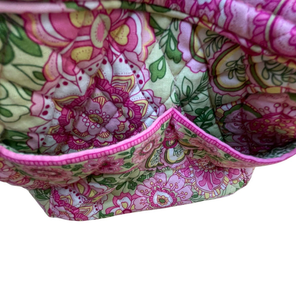 Vera Bradley Women’s Pink & Green Quilted Floral Adjustable Strap Crossbody Bag