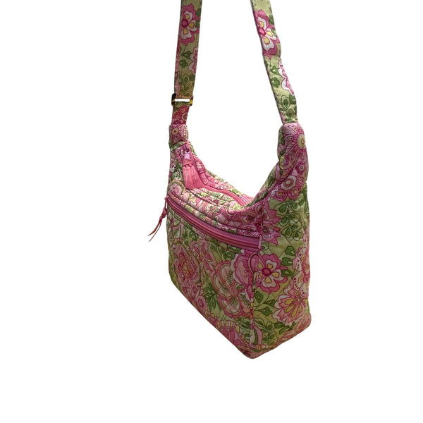 Vera Bradley Women’s Pink & Green Quilted Floral Adjustable Strap Crossbody Bag