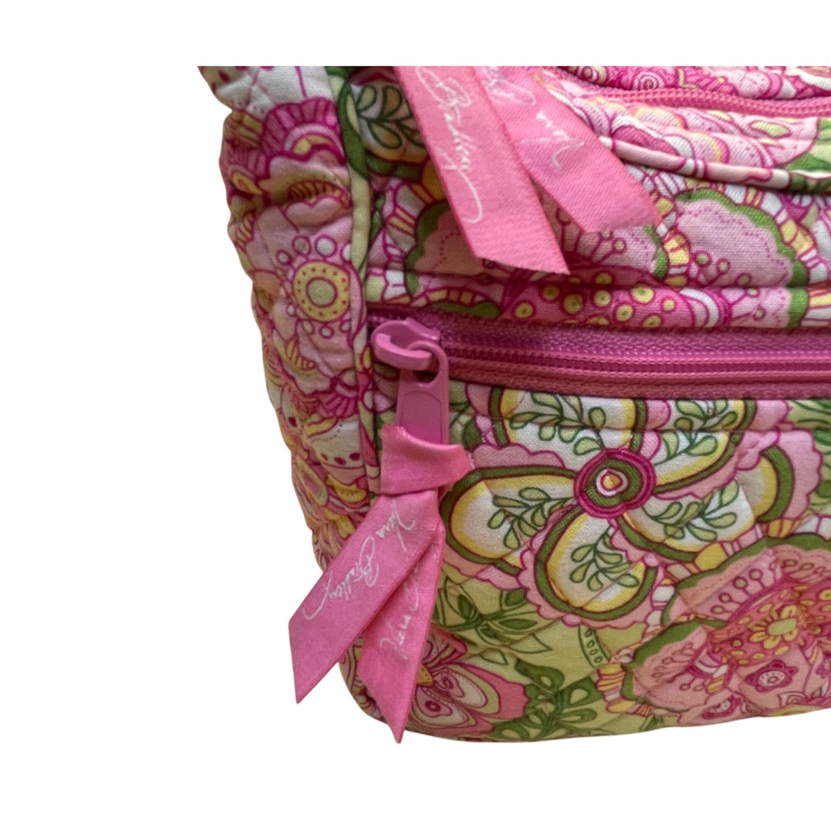 Vera Bradley Women’s Pink & Green Quilted Floral Adjustable Strap Crossbody Bag