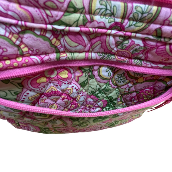 Vera Bradley Women’s Pink & Green Quilted Floral Adjustable Strap Crossbody Bag