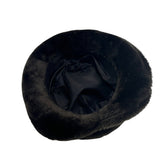 Vintage Black Faux Fur Cloche Hat For Women