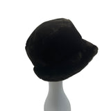 Vintage Black Faux Fur Cloche Hat For Women