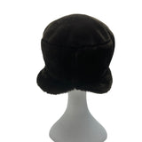 Vintage Black Faux Fur Cloche Hat For Women