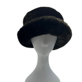 Vintage Black Faux Fur Cloche Hat For Women