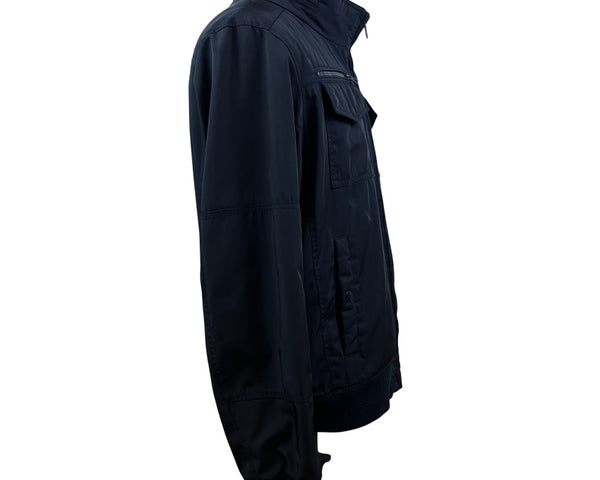 Tommy Hilfiger Mens Black Jacket With Zip Pockets Concealed Hood Size XL