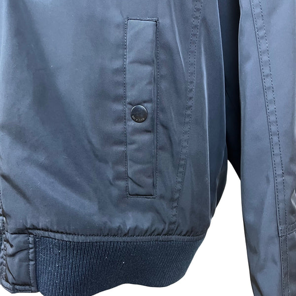 Tommy Hilfiger Mens Black Jacket With Zip Pockets Concealed Hood Size XL