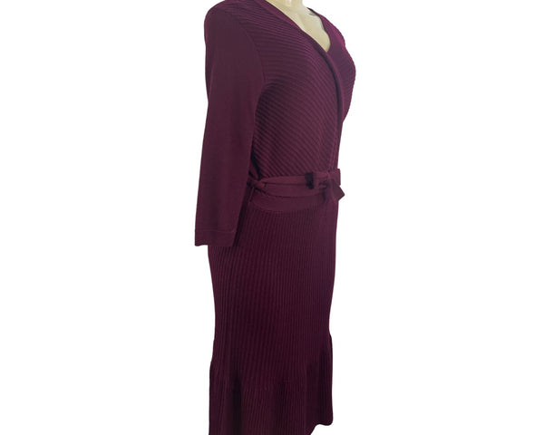Kate Spade Women's Purple V Neck Long Sleeve Wrap Dress Sz S - NWT