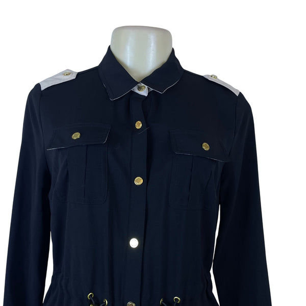 Calvin Klein Women's Black Dress  Snap Button Waist Accents Size 10P