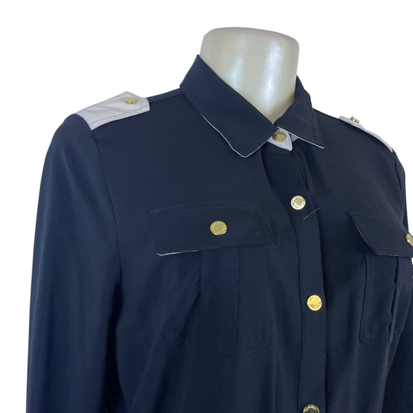 Calvin Klein Women's Black Dress  Snap Button Waist Accents Size 10P