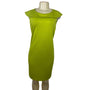 Premier Lime Green Sleeveless Sheath Dress W/ Collar Detail Size 6