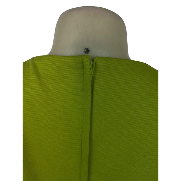 Premier Lime Green Sleeveless Sheath Dress W/ Collar Detail Size 6