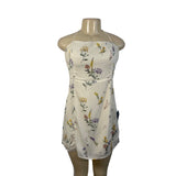Lulus Women's Beige Summer Flower Print Slip Short Dress Sz L - New
