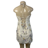 Lulus Women's Beige Summer Flower Print Slip Short Dress Sz L - New