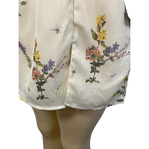 Lulus Women's Beige Summer Flower Print Slip Short Dress Sz L - New