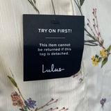 Lulus Women's Beige Summer Flower Print Slip Short Dress Sz L - New