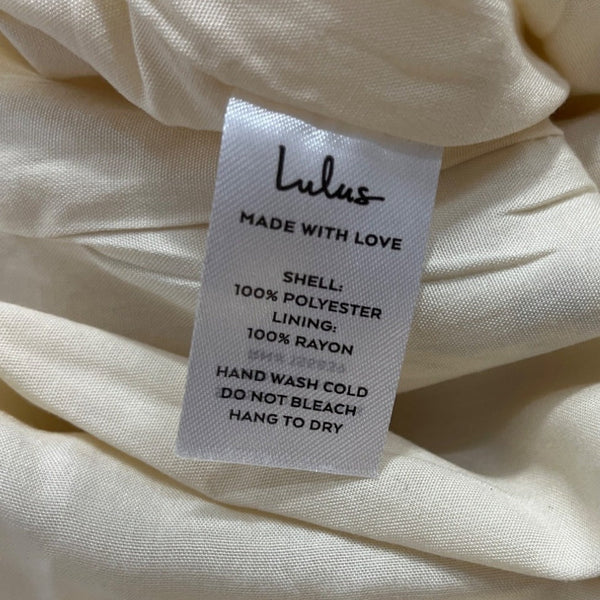 Lulus Women's Beige Summer Flower Print Slip Short Dress Sz L - New