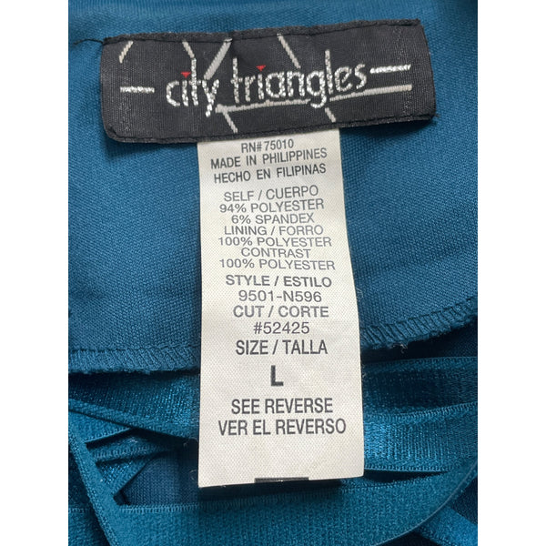 City Triangles Women’s Teal Glitter Backless Cocktail Dress Size L