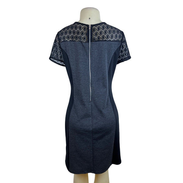 41 Hawthorn Women’s Elegant Black Lace Short Sleeve Dress Chic Design Sz L - New