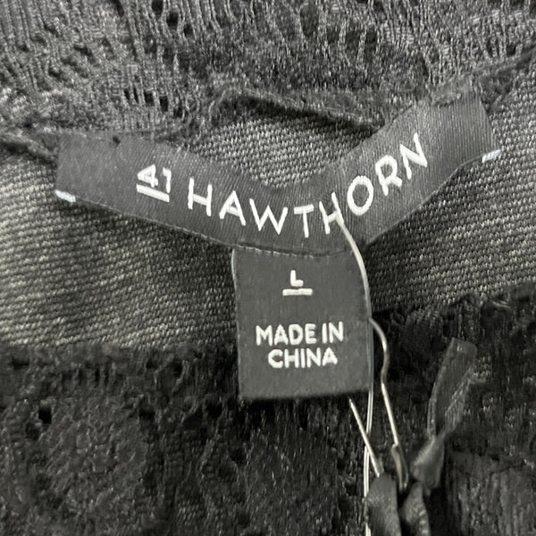 41 Hawthorn Women’s Elegant Black Lace Short Sleeve Dress Chic Design Sz L - New