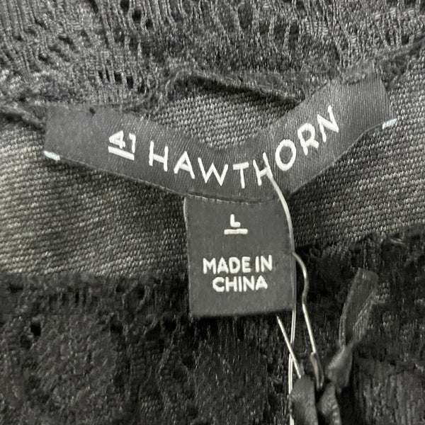 41 Hawthorn Women’s Elegant Black Lace Short Sleeve Dress Chic Design Sz L - New