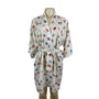 Kerry Dawn Japanese-Inspired Kimono Robe With Fan Print Multi-Color One Size