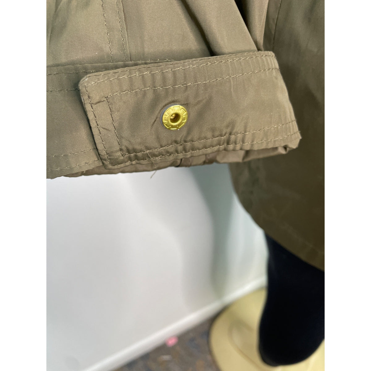 Nautica Womens Olive Green Hooded Rain Jacket Sz M
