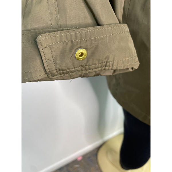 Nautica Womens Olive Green Hooded Rain Jacket Sz M