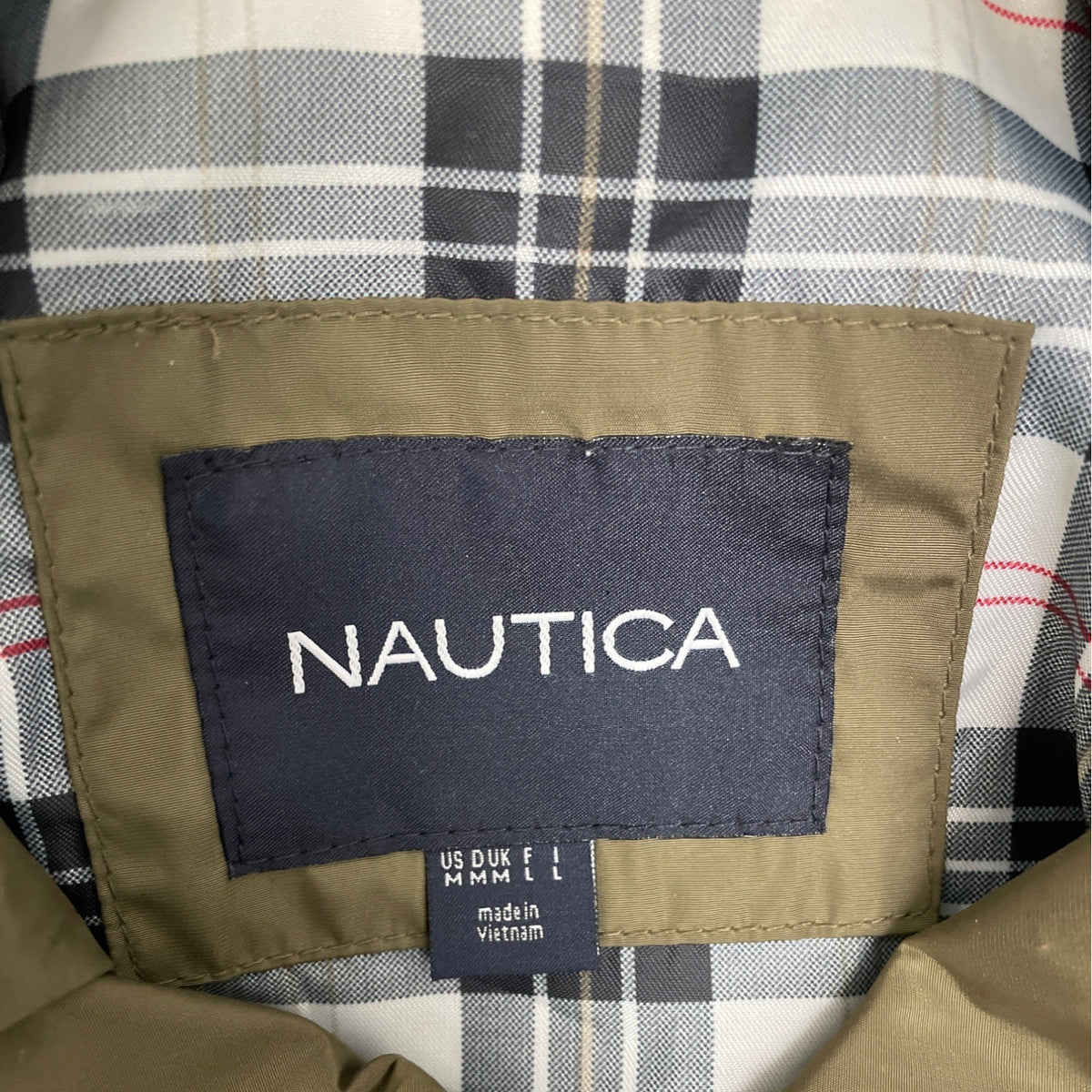 Nautica Womens Olive Green Hooded Rain Jacket Sz M