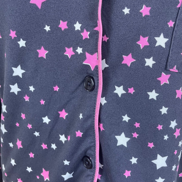 Simply Vera Women’s Navy Star Print Two-Piece Button-Down Pajama Set Sz S - New