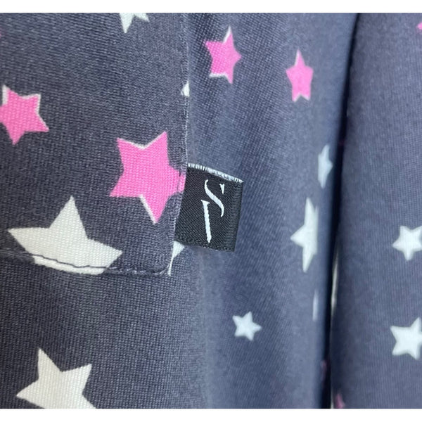 Simply Vera Women’s Navy Star Print Two-Piece Button-Down Pajama Set Sz S - New
