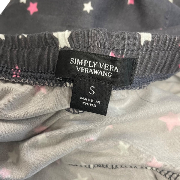 Simply Vera Women’s Navy Star Print Two-Piece Button-Down Pajama Set Sz S - New