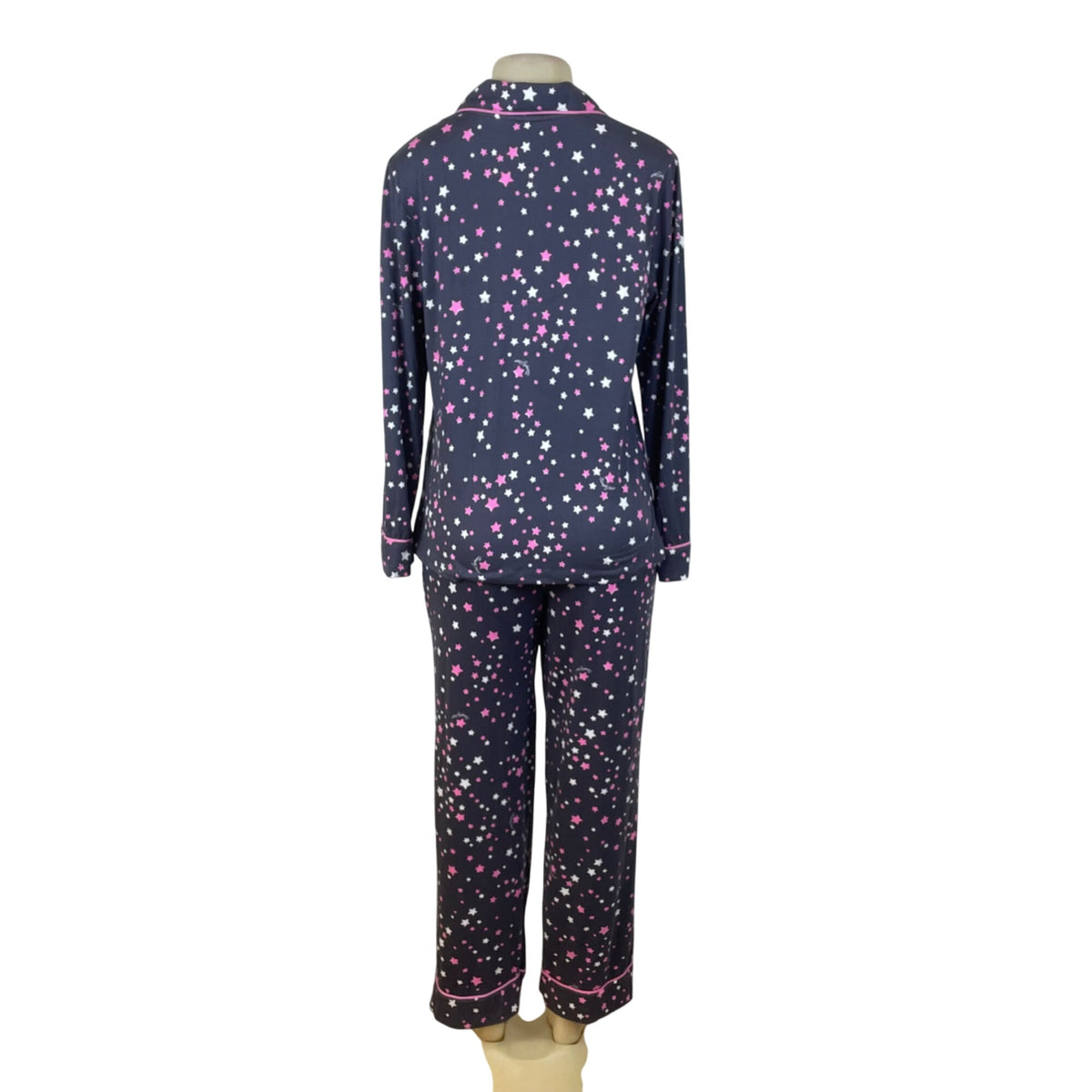 Simply Vera Women’s Navy Star Print Two-Piece Button-Down Pajama Set Sz S - New