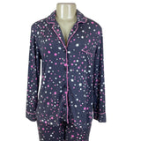 Simply Vera Women’s Navy Star Print Two-Piece Button-Down Pajama Set Sz S - New