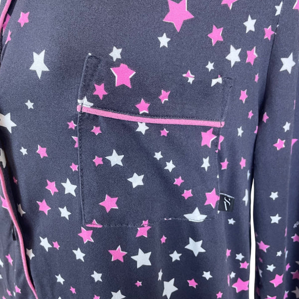 Simply Vera Women’s Navy Star Print Two-Piece Button-Down Pajama Set Sz S - New