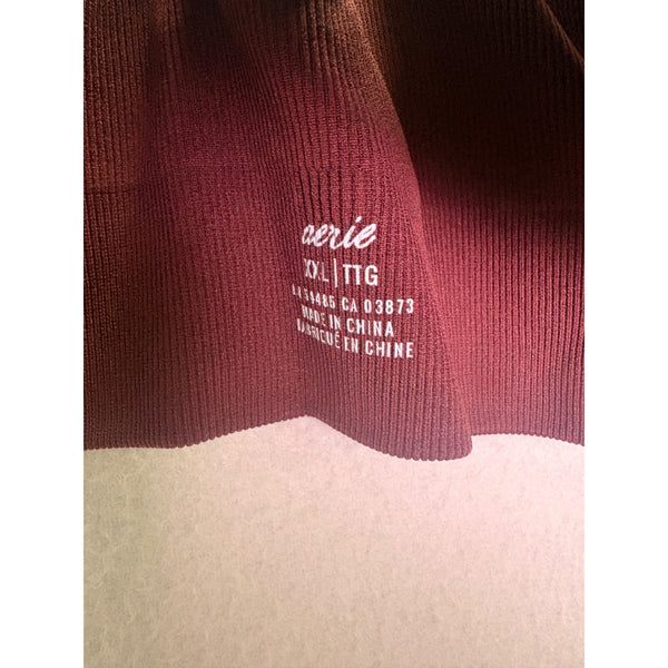 Aerie Womens Brown Ribbed Strappy Back Seamless Sports Bra Size XXL Comfortable Stretch