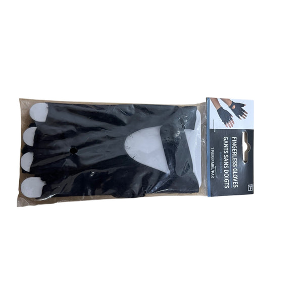 Fingerless Gloves Black Polyester For Adults Flexible Breathable Design 1 Pair