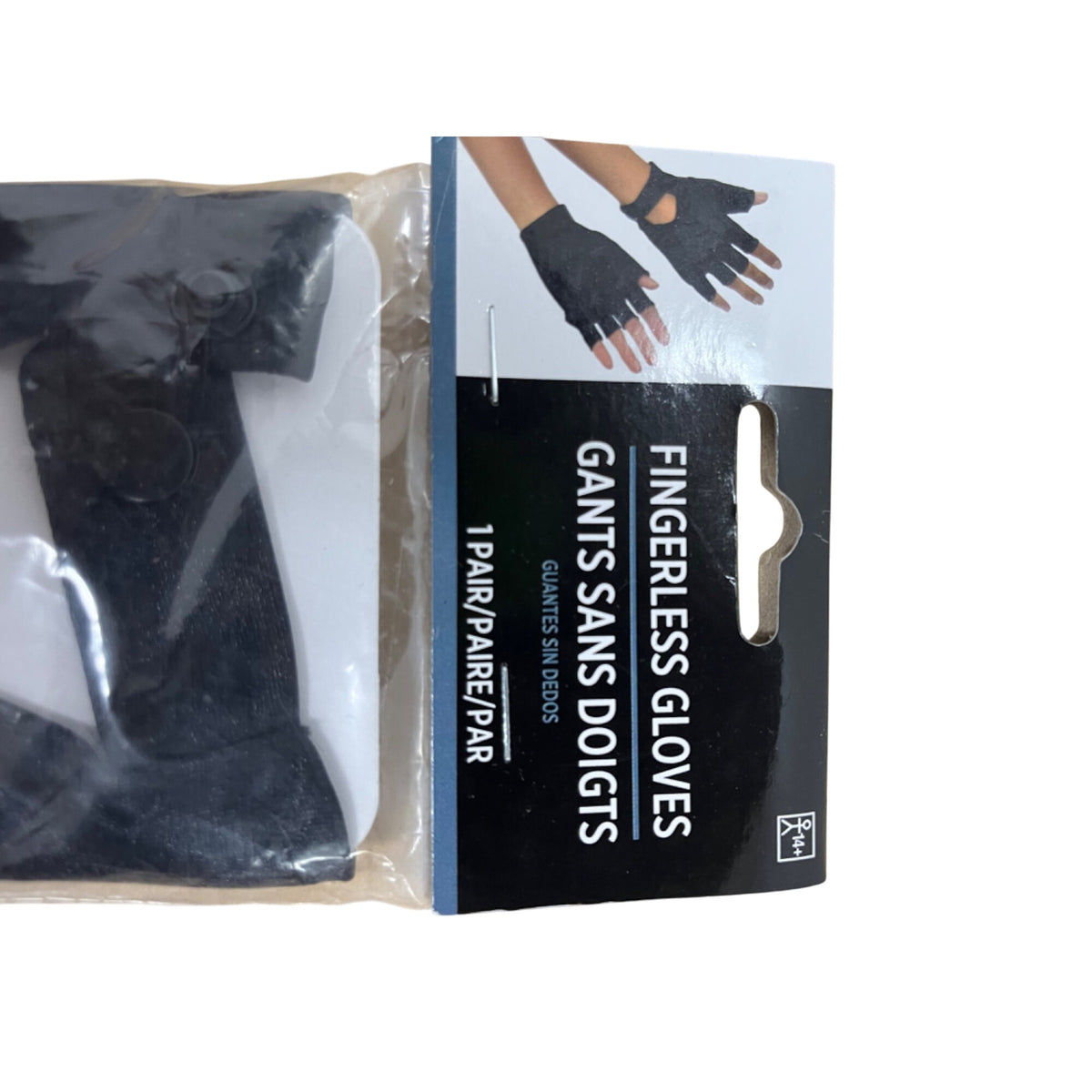 Fingerless Gloves Black Polyester For Adults Flexible Breathable Design 1 Pair