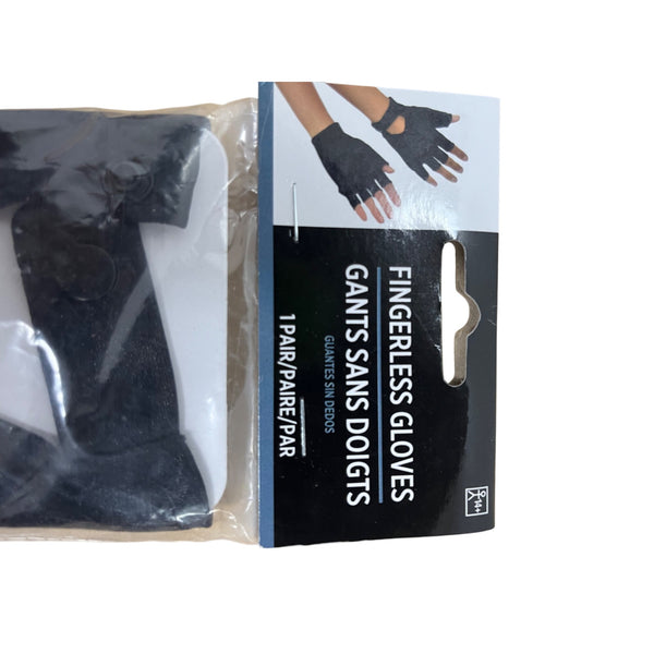 Fingerless Gloves Black Polyester For Adults Flexible Breathable Design 1 Pair
