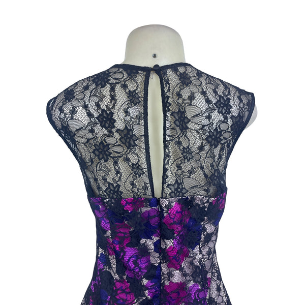 French Connection Black Floral Sleeveless Sheath Dress Women’s Multi-Color Sz 6