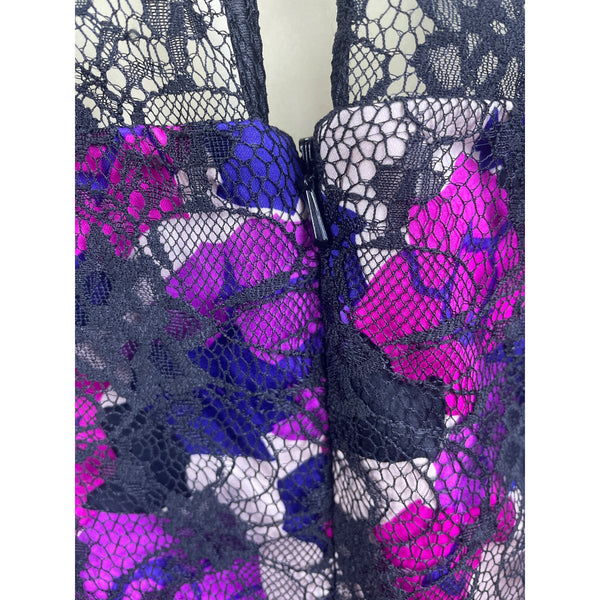 French Connection Black Floral Sleeveless Sheath Dress Women’s Multi-Color Sz 6