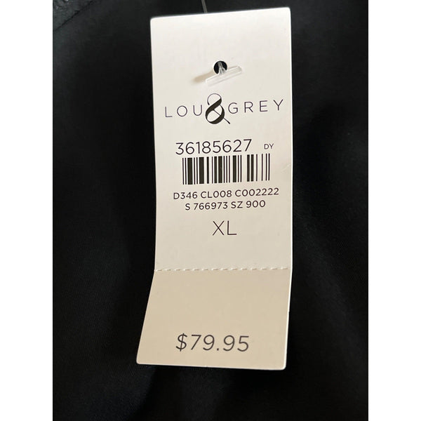 Lou & Grey Womens Black Sleeveless Blousson Dress with Drawstring Size XL - New